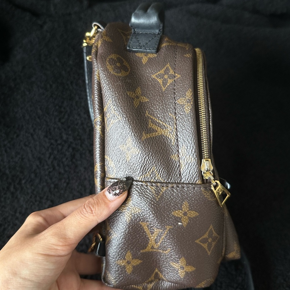 Louis Vuitton Palm Springs Mini Backpack Monogram Brown Leather Crossbody Bag - Picture 5 of 11